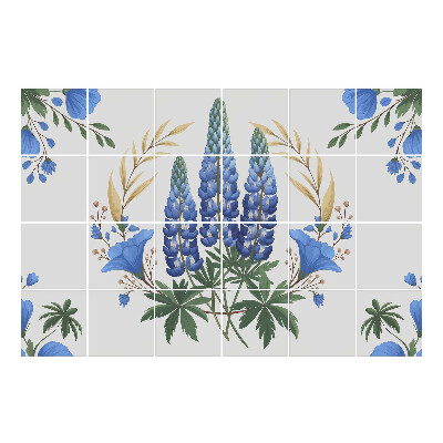 Nalepki na kafelki Kwiatowy motyw z lupinami