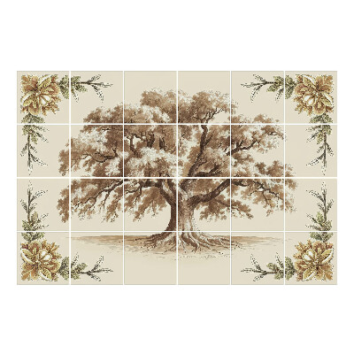 Naklejki na kafelki Drzewo otoczone liśćmi