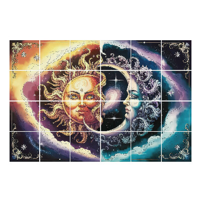 Naklejki na płytki Słońce i Księżyc w harmonii