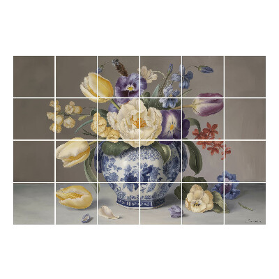 Nalepki na kafelki Bukiet kwiatów w wazonie