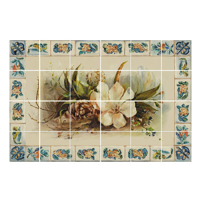 Naklejki na płytki Kwiatowa kompozycja z elementami natury