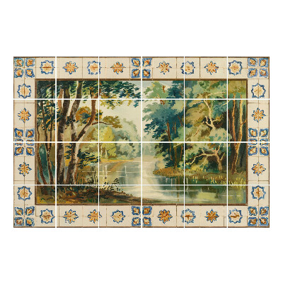 Nalepki na kafelki Spokojny pejzaż z rzeką