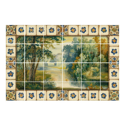 Naklejki na kafelki Malowniczy krajobraz z rzeką