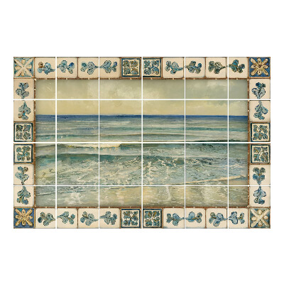 Naklejki na płytki Fala morska w ramie