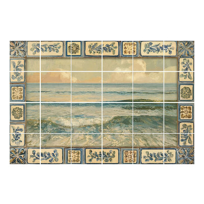 Naklejki na kafelki Fale morskie w ramie