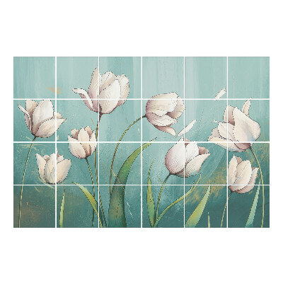 Naklejki na płytki Tulipany w delikatnym układzie