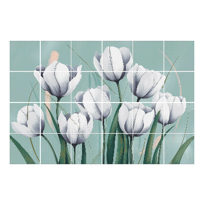 Nalepki na kafelki Tulipany w delikatnym układzie