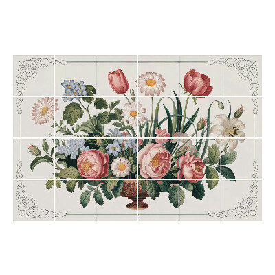 Nalepki na kafelki Kwiatowy bukiet w wazonie