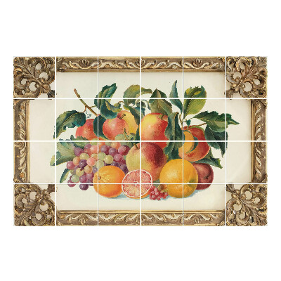 Naklejki na płytki Owocowy bukiet w ramie