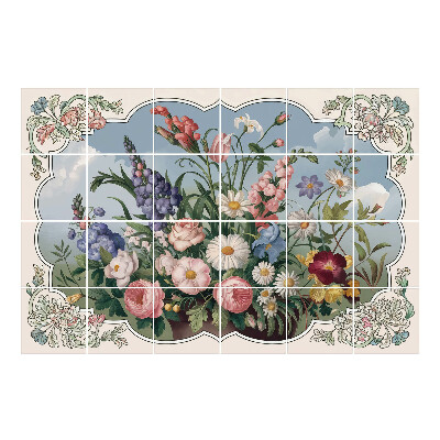 Nalepki na kafelki Kwiatowy bukiet w wazonie