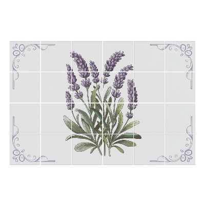 Naklejki na kafelki Kwiaty lawendy z liśćmi