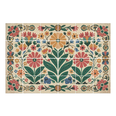 Nalepki na kafelki Kwiatowy motyw ludowy