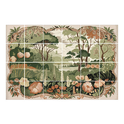 Nalepki na kafelki Krajobraz z roślinnością