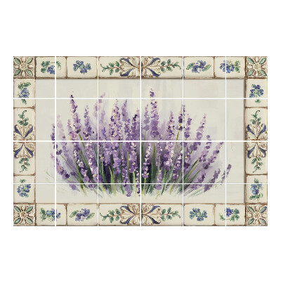 Naklejki na kafelki Kwiaty lawendy w ramie