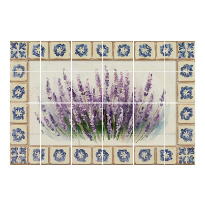 Naklejki na płytki Kwiaty lawendy w ceramice