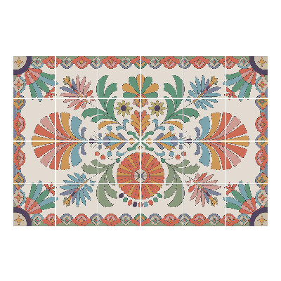 Naklejki na płytki Kwiatowe ornamenty w stylu folk