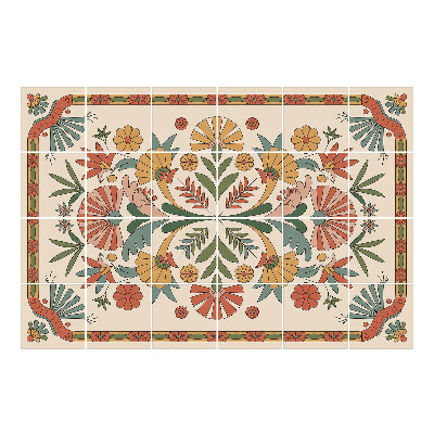 Nalepki na kafelki Kwiatowy haft folkowy