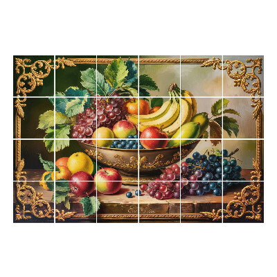 Naklejki na płytki Owoce w dekoracyjnej misie