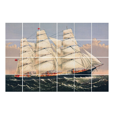 Naklejki na płytki Żaglowiec na falach