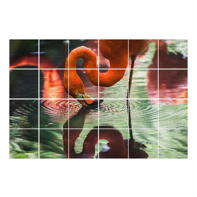 Naklejki na kafelki Flaming w wodzie