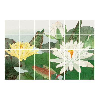 Naklejki na płytki Kwiaty na wodzie