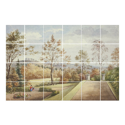 Naklejki na płytki Spokojny krajobraz z parkiem