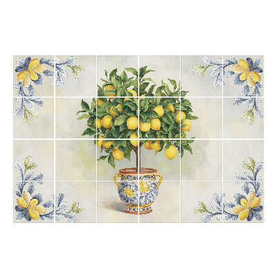 Nalepki na kafelki Drzewko cytrynowe w doniczce