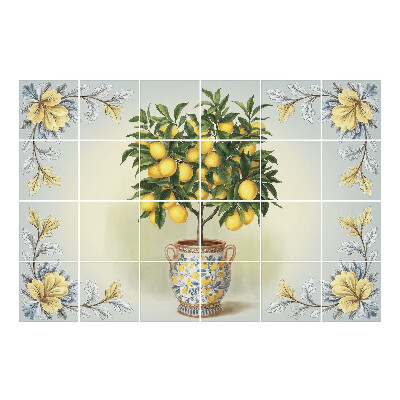 Naklejki na kafelki Drzewko cytrynowe w doniczce