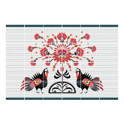 Naklejki na płytki Kwiatowy motyw z ptakami