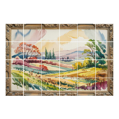 Nalepki na kafelki Akwarelowy pejzaż