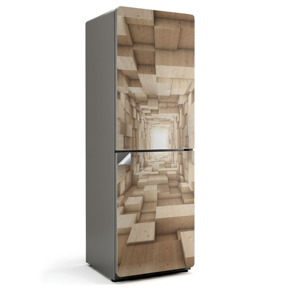 Nalepka na lodówkę Konstrukcja drewnianych bloków