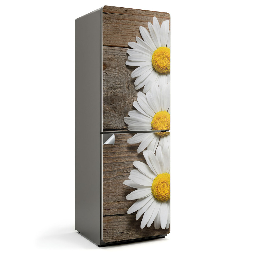 Okleina na lodówkę Kwiaty na drewnianym tle