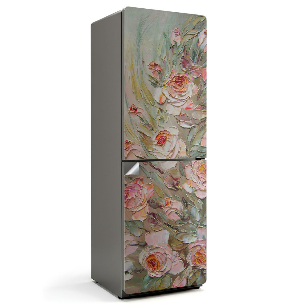 Naklejka na lodówkę Malarski kwiatowy motyw