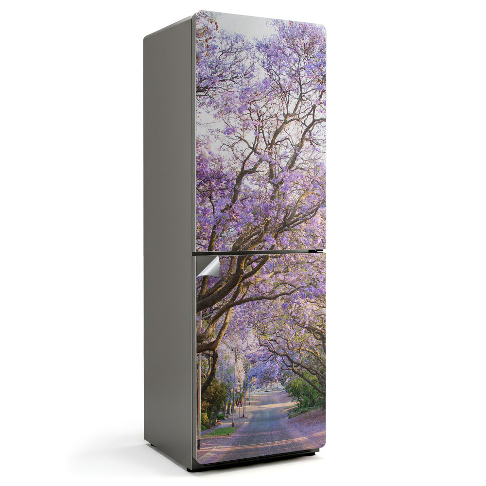 Naklejka na lodówkę Aleja kwitnących drzew