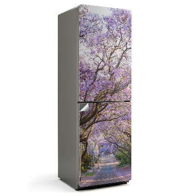 Naklejka na lodówkę Aleja kwitnących drzew