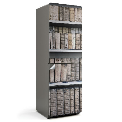 Nalepka na lodówkę Stare księgi na półkach