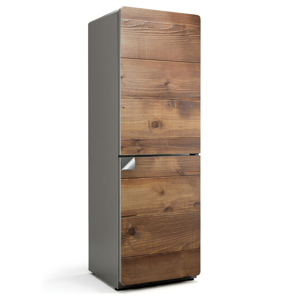 Naklejka na lodówkę Drewniane deski w układzie