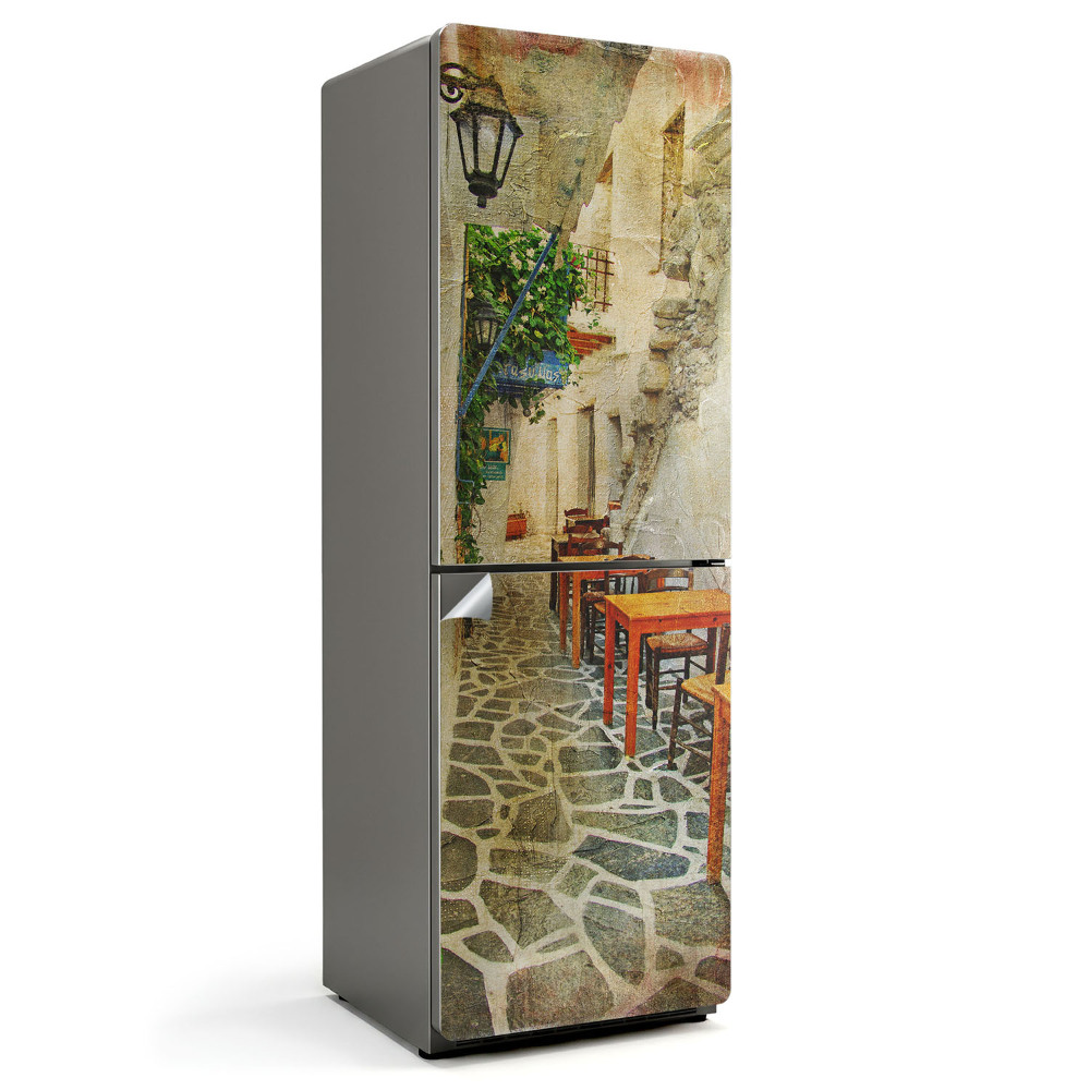 Nalepka na lodówkę Urokliwy zaułek z meblami