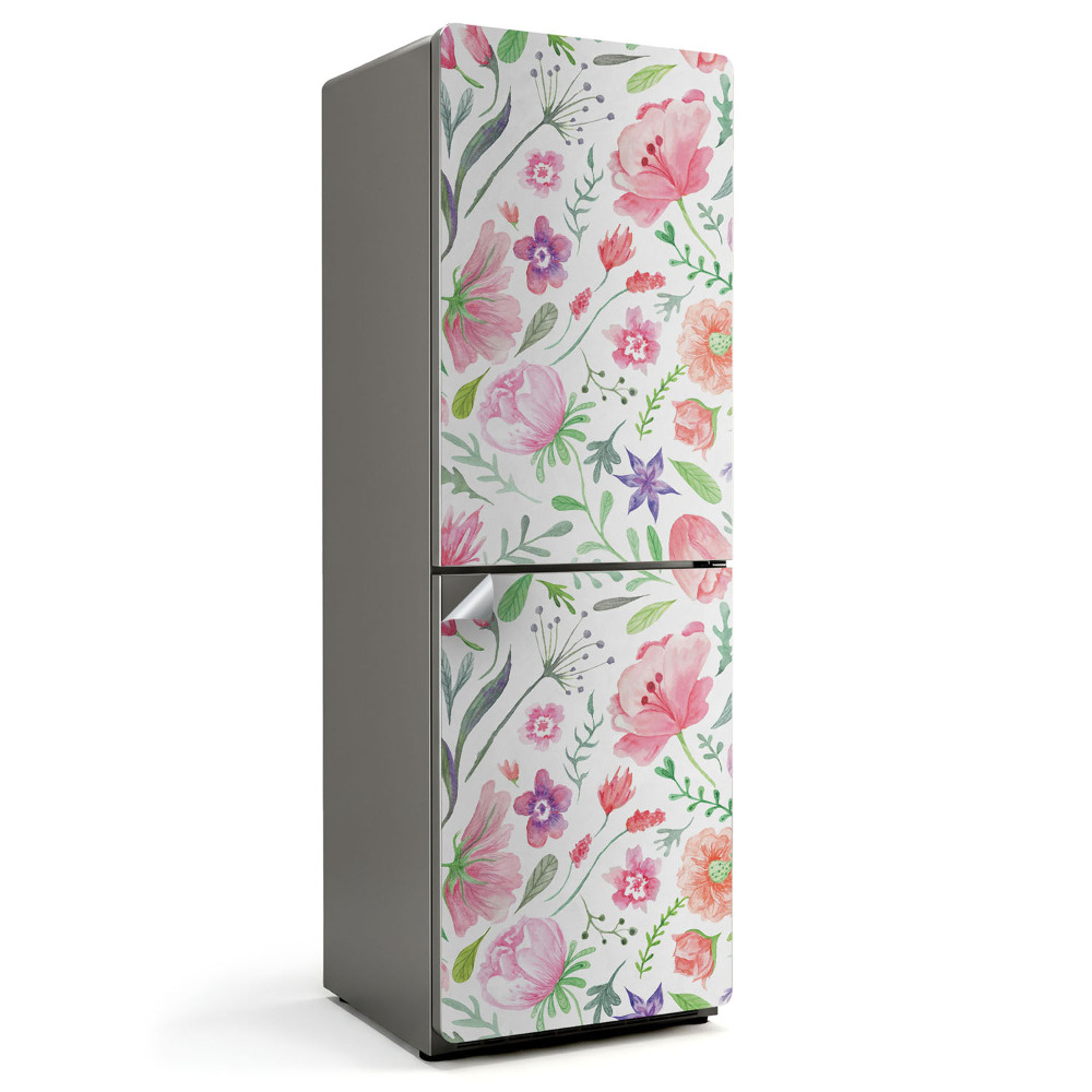 Naklejka na lodówkę Kwiatowy wzór w akwareli