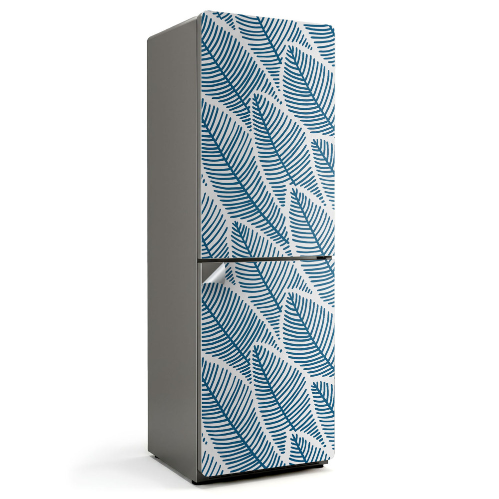 Okleina na lodówkę Wzór liści w linii