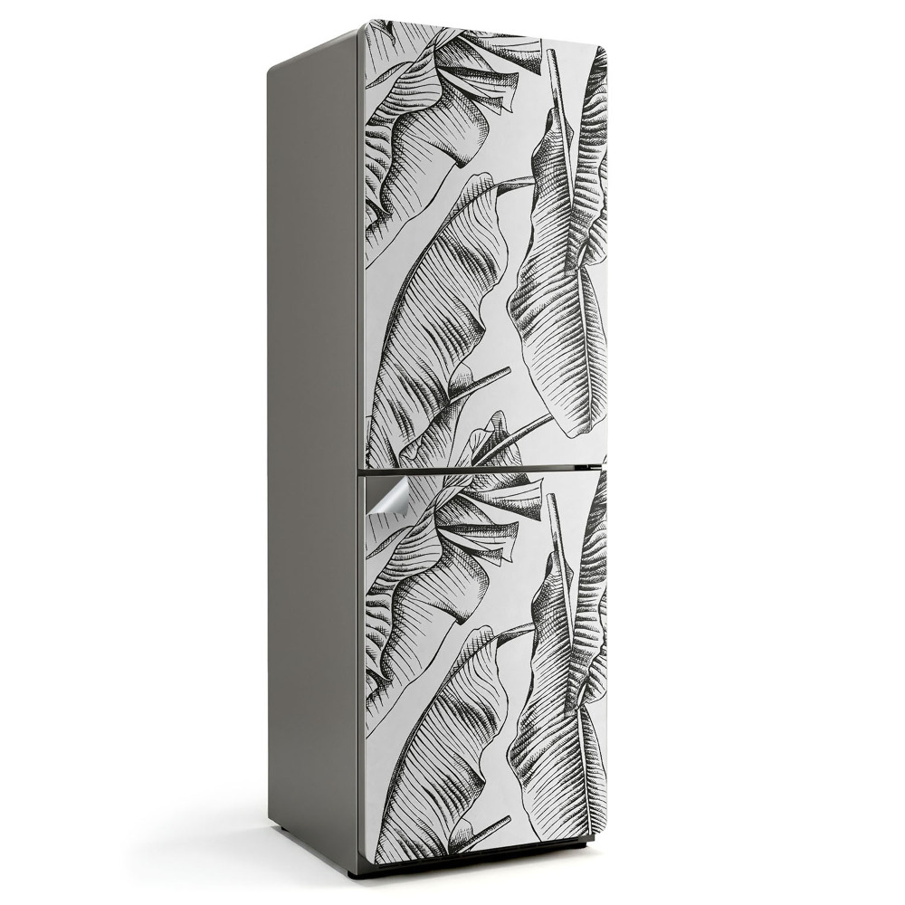 Naklejka na lodówkę Liście w artystycznym wzorze