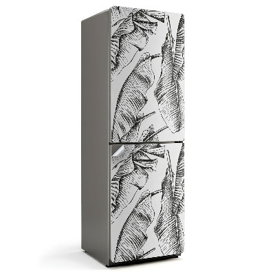 Naklejka na lodówkę Liście w artystycznym wzorze