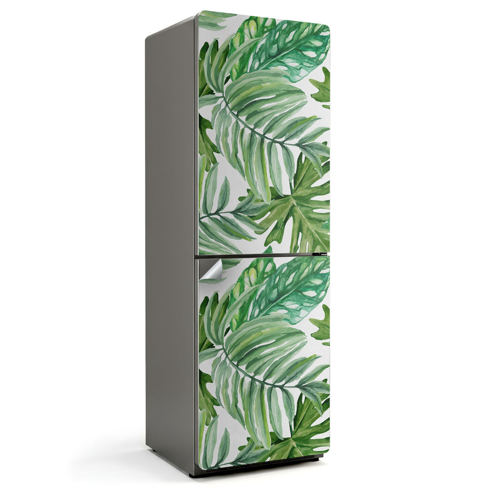 Naklejka na lodówkę Wzór Liści tropikalnych
