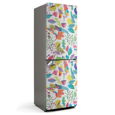 Nalepka na lodówkę Kolorowe liście i kwiaty