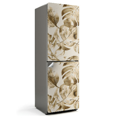 Okleina na lodówkę Delikatne liście tropikalne