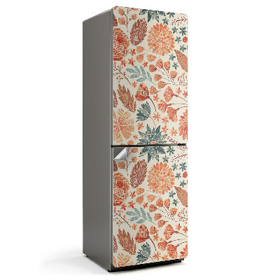 Nalepka na lodówkę Kwiatowy wzór z liśćmi