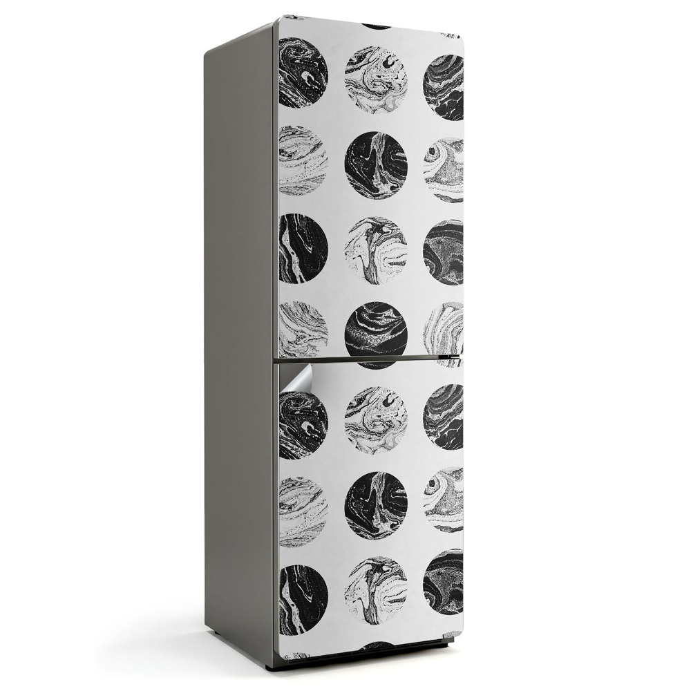 Naklejka na lodówkę Okręgi w marmurowy wzór