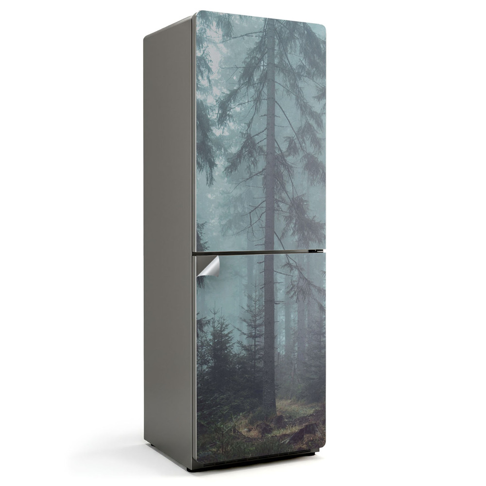 Nalepka na lodówkę Mglista leśna sceneria