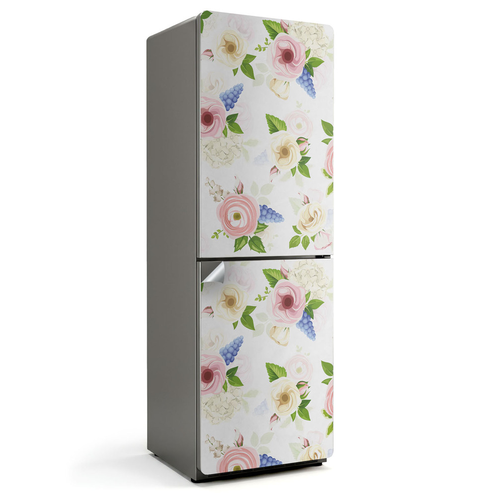 Naklejka na lodówkę Kwiatowy wzór w pastelach