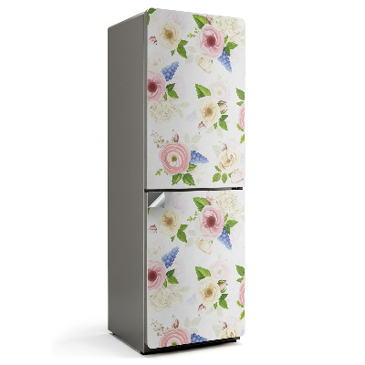 Naklejka na lodówkę Kwiatowy wzór w pastelach
